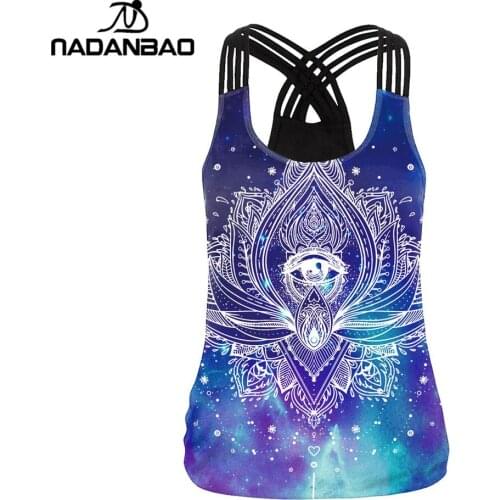 NADANBAO Aztec Round Ombre Flower Women Tank Tops Mandala Sling Tops Female Sleeveless Vest Casual Outside Wear Summer Plus Size