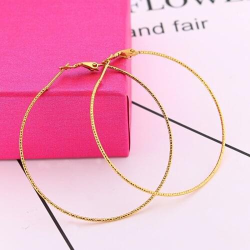 Hoops Earring for Women Stainless Steel Big Earrings Fashion Gold Piercing Earring Jewelry Gifts for Women Accessories Wholesale