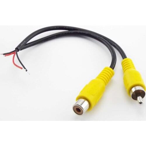 15cm Car Rca Female / Male Audio Cable Av Single-head Video Stereo connector extension wire For Video Camera B4