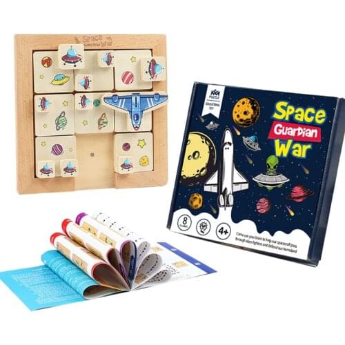 3D Space Jigsaw Math Wooden Toys Sliding Tangram Puzzle Games Children Educational Logical Thinking Toys For Kids Brain Training