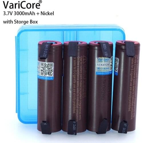 4PCS VariCore new HG2 18650 3000mAh 3.7V Rechargeable battery discharge 20A, dedicated batteries DIY Nickel Sheets +Storage box