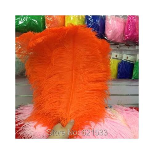 50Pcs Orange ostrich feathers wedding party decorations 14-16inch/35-40cm freeshipping