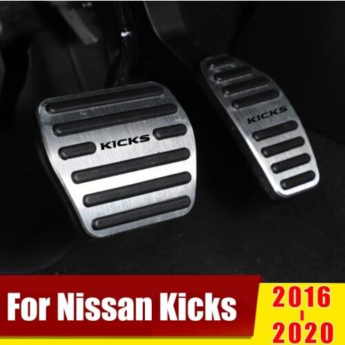 Non-Slip Aluminium Car Accelerator Pedal Brake Pedals Pads Cover Case Trim For Nissan Kicks 2016 2017 2018 2019 Accessories