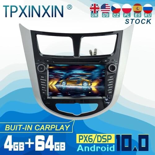 For Hyundai Verna Android 10 Carplay Radio Player Car GPS Navigation Head Unit Car Stereo CD DVD WIFI DSP BT