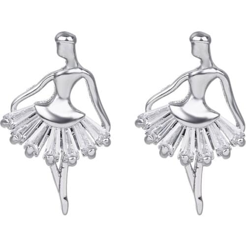 Bettyue Cute Design Zircon Earring Dancing Girls Shape Earring For Female Elegant Ornament In Party Elegant Ballet Vivid Jewelry
