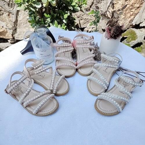 Girl Sandals Summer Fashion Kids Baby Girls Bling Rhinestone Princess Single Sandals For Little Big Girls performance Shoes