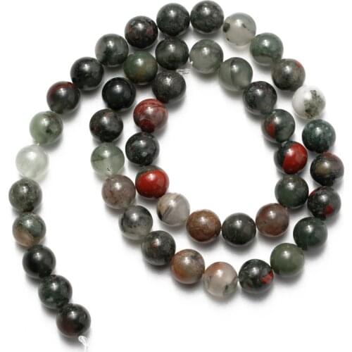 Wholesale Natural Stone African Blood Beads 4mm 6mm 8mm 10mm 12mm Loose Beads for Jewelry Making DIY Bracelet Necklace