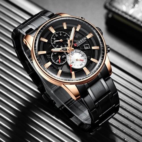 CURREN Business Mens Watches Top Brand Luxury WristWatch Quartz Watch Men Waterproof Chronograph Clock Relogio Masculino