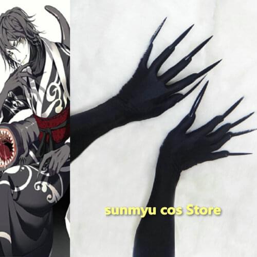 The Case Study of Vanitas Black Long Gloves Long Nail Cosplay Props Costume Vanitasu no Karute Vanitas no Karte
