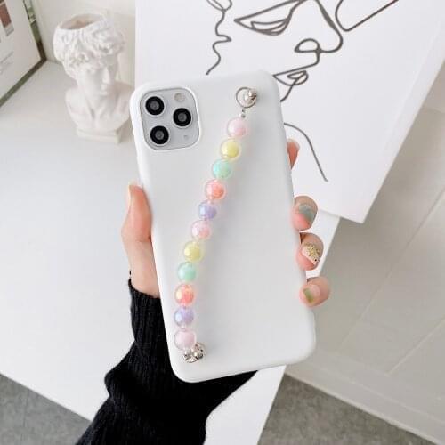 Soft TPU Colorful Pearl Bracelet Case For Samsung Galaxy S6 S7 Edge S8 S9 S10 S20 S21 Ultra FE Note 8 9 10 lite 20 Plus