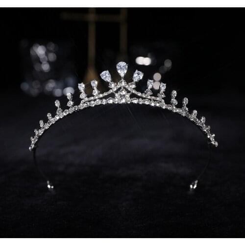 Zircon Crystal Crown Bridal Headband Hair Accessories Wedding Photo Crown Baroque Headdress Bride Tiaras HQ0065