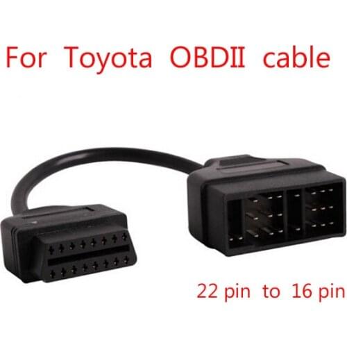 For Toyota OBD Connect 22 Pin 22pin Male to OBD2 OBDII DLC 16 Pin 16pin Female Connection Adapter Cables Diagnostic cable