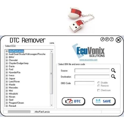 DTCRemover Remove or Disable DTCs in Different ECUs ECU Progammmer Software For Alfa Audi BMW Chevrolet Chrysler Ford LandRover