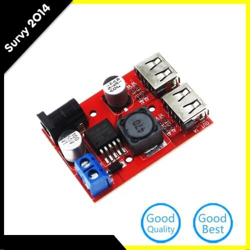 Dual USB DC-DC 9V 12V 24V 36V to 5V 3A Step-down Power Supply Module Voltage Current Buck Converter Module diy electronics