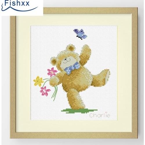 Fishxx Cross Stitch European magazine Crazy99-4 Happy bear childrens room Happy teddy bear Hand sewing embroidery