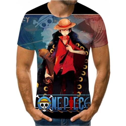 Anime Harajuku 3D Short Sleeve T-shirt Mens Cartoon T-shirt Boy Street Clothing Hip Hop Fashion Breathable Large Size