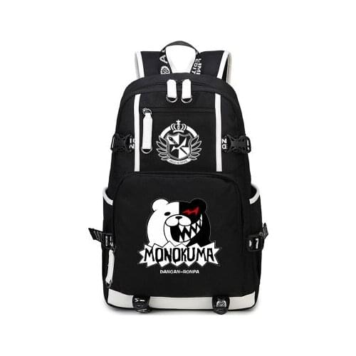 Anime Danganronpa Dangan Mochila Ronpa Monokuma Game Over Cosplay Backpack Canvas Shoulder Bag Schoolbag Travel Bags for Student