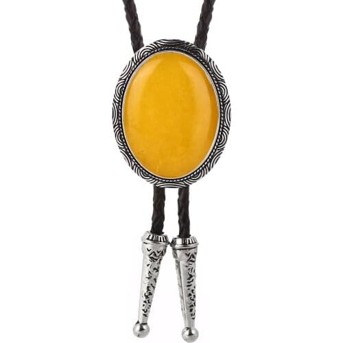 Western fashion bolo tie personality men and women leather necklace suit high-end products