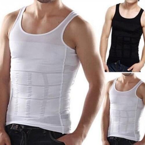 Men Slimming Vest Abs Shaper Waist Slimmer Corset Flat Tummy Control Underwear Fitness Losing Weight Tops Obese Men Body Reducer