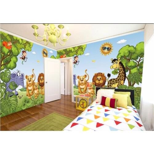 3d room photo wallpaper custom mural non-woven Children room forest animals painting 3d wall murals wallpaper for walls 3 d