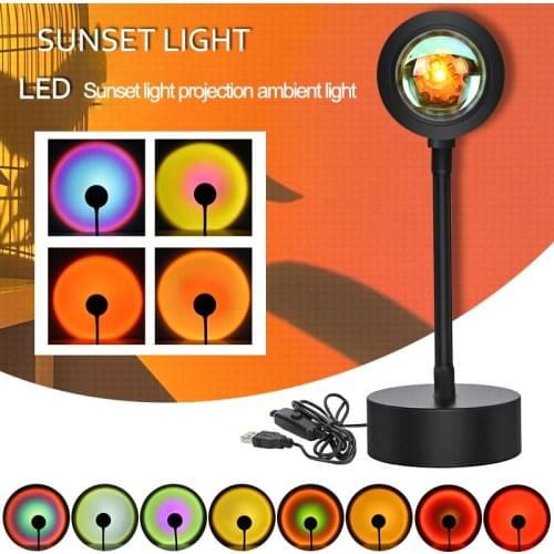 New LED Night Light Sunset Rainbow Projection Lamp Atmosphere Bulb Desk Lamapra Party Wedding Lighting Kitchen Bar Home Decor