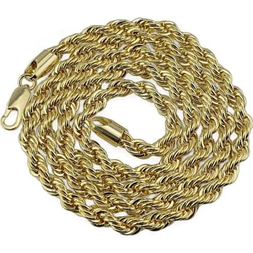 6pcs Hip Hop Width 5mm Rope Chain Necklace Twisted Iced Out Necklaces For Women Men Hip Hop Jewelry 30 Inches Long Necklace