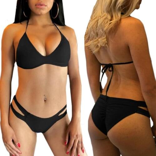Push Up Bikini Set Swimsuits High Waist Swimwear Women Ribbed Biquini Bathing Suits Brazilian Bikinis 2021 Purple Bathers new