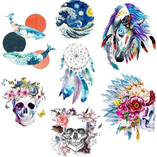 Thermo Iron On Transfers Heat Transfer Vinyl Patch Van Gogh Picture Badge Stripe For Clothing parches termoadhesivos Sticker DIY