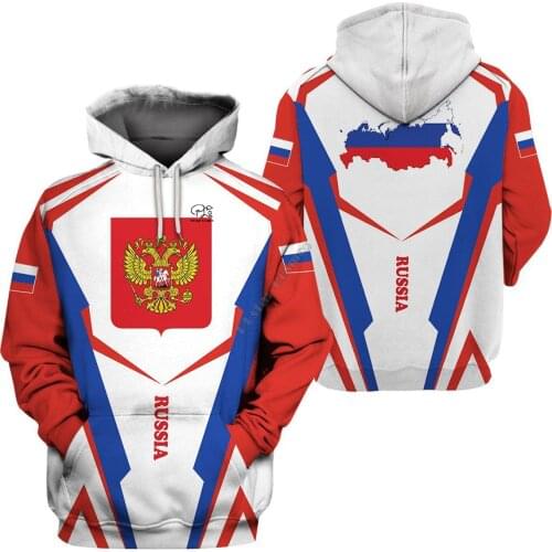 PLstar Cosmos Amazing Pattern 3DPrinted Russia Nation Country Spring Unisex Harajuku Hoodies Sweatshirt Zip Newfashion Tops A-3