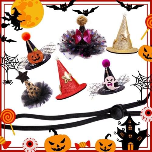 Funny Pet Dog Cat Hat Star/Pumpkin/Ghost/Bat Costume Cap For Cat Dog Halloween Headwear Fancy Dress Party Pet Accessories