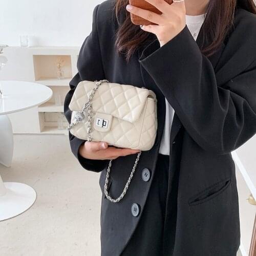 Lingge Chain Small Crossbody Bag 2021 Summer High Qaulity Shoulder Handbags Fashion Luxury Tend Brand Purses
