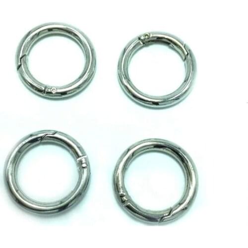 1 1/2 inch Silver Plated Gate Spring Ring 38mm inner Dia Round Push Snap Hooks for Purses and Handbags 50pcs/lot