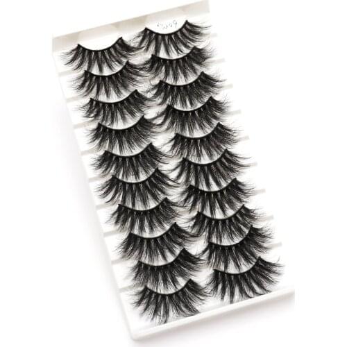 10 Pairs lashes Natural long 3D Faux Mink Eyelashes Thick HandMade Full Strip Eyelashes Volume Soft Fake Lashes False Eyelashes