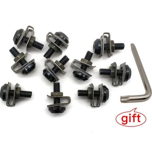 10PCS CNC For YAMAHA YZ 125 250 450 250F 450F 250X 250FX 450FX Motorcycle Fairing Screws Custom Moto Body Spring Nuts Bolts Blue