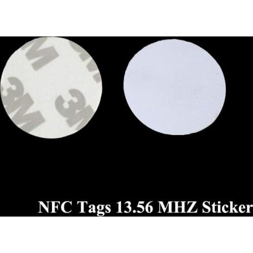 10pcs/lot 13.56MHZ MF 1K S50 F08 NFC Tags FM11RF08 IC Card Sticker ISO14443A NFC Coin Card (25mm)