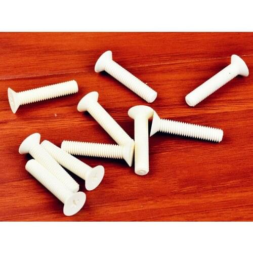 15pcs M6 PP polypropylene slotted countersunk screws plastic cross recessed head bolt screw 10mm-20mm length