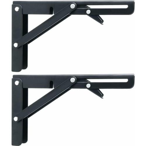 2pcs Campervan Folding Bracket Table Shelf Motorhome Caravan Finish Stainless Steel 200x115mm Black Bracket Car Accessories