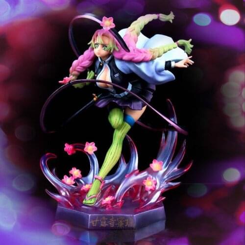 21cm GK Anime Demon Slayer Kanroji Mitsuri Gk Statue Pvc Action Figure Kanroji Mitsuri No Yaiba Sexy Girls Figurine Model Toy