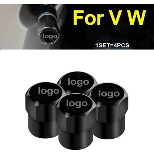 4PCS/1Set 6 Corners Tire Valve Stem Caps Dust-proof Accessory Tyre Valve Covers for Passat B6 B7 CC Golf MK5 MK6 Tiguan