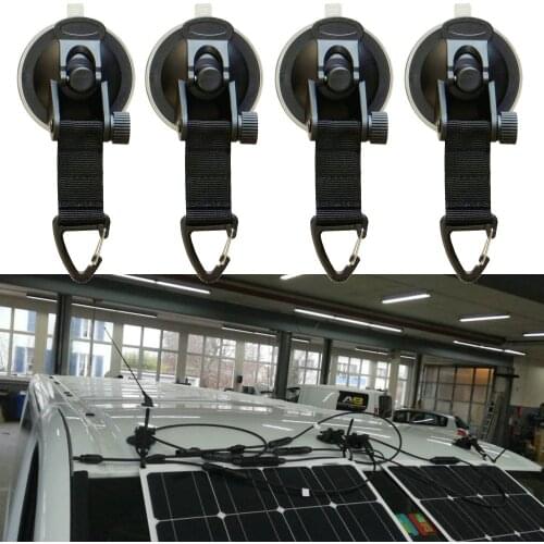 4pcs/lot Strong Suction Cup Anchor Securing Hook Tie Down for Solar Powered Charger for Automobile Car RV