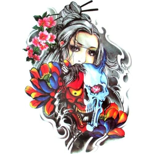 5pcs Pink Skull Temporary Tattoo Sticker Body Arts Beauty Makeup Sexy products Skull Tattoo Waterproof devil full back tatoo