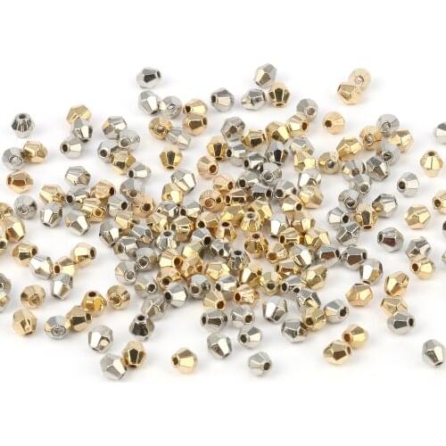 500pcs/lot 6x3mm Inside Hole CCB Cuboid Shape Gold Silver Color Loose Spacer Acrylic Beads DIY Jewelry Making Charms Necklace
