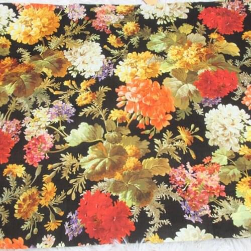 50x105cm Big Blooming Rose Flower Printed Cotton Fabric Floral Fabric Patchwork Cloth Dress Home Decor