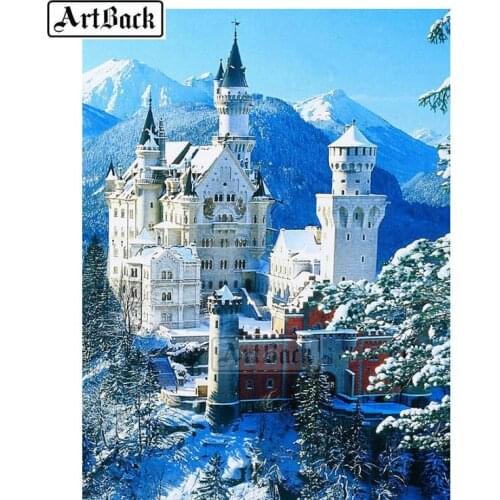 "Castle Snow" 5D Diamond Painting Suite Square Drill Full Diamond Embroidery 3d Rhinestone Mosaic New Year Gift 3D Painting