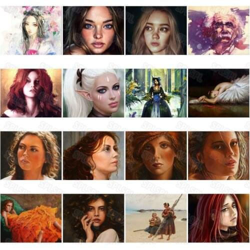 Diy Diamond Painting Antique Cartoon Beauty Character Western Blonde Beauty and Beauty Oil Painting Decorative Painting