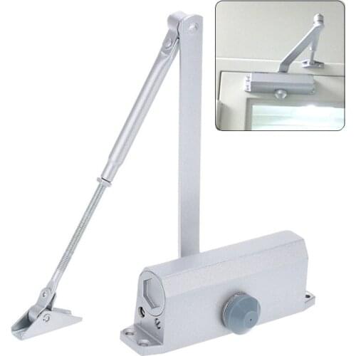 Automatic Door Closers Security System Adjustable Closing/Latching Speed Aluminium for Left and Right Hand Doors 25-45Kg 900mm