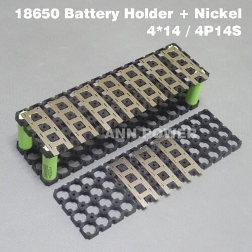 4P14S 18650 battery holder + 4P2S nickel tape used for 14S 51.8V 10Ah lithium ion battery pack 4*14 holder and 4*2 nickel belt