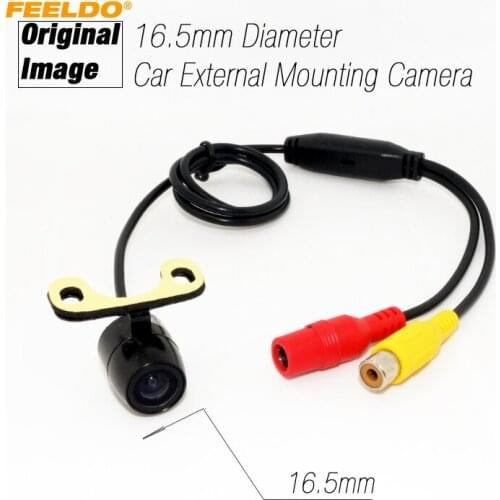 FEELDO 1Set Universal 16.5mm External Mounting Car Original Image Front View RCA Camera Car Camera #FD2734