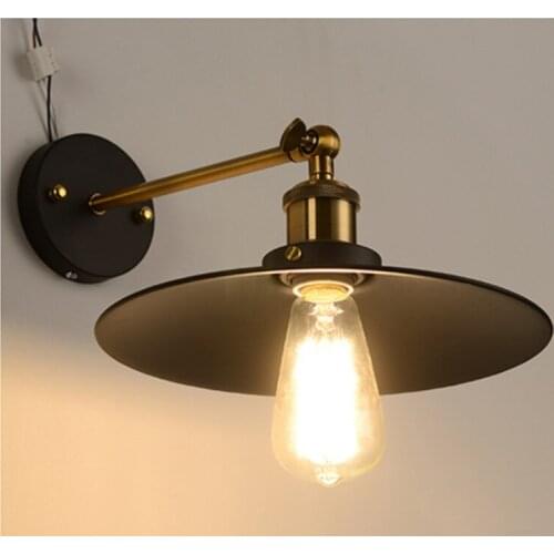 Lampe murale rétro en forme de parapluie noir rétro, style rétro, réglable, lampe décorative industrielle, pour Restaurant, Bar