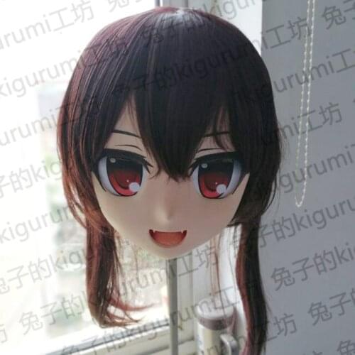 KM177)Top Quality Handmade Female Resin Cosplay Japanese Role Play Megumin Kigurumi Mask Crossdresser Doll Transgender Mask